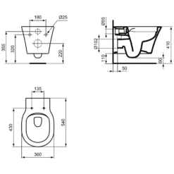 Ideal Standard Connect Air WC-Paket Ohne Spülrand -Ideal Standard ideal standard badkeramik connect air 7117776
