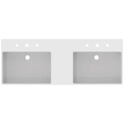 Ideal Standard Extra Doppel-Waschtisch 120 Cm, Je 3 Hahnlöchern, Mit Überlauf, Geschliffen