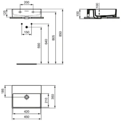 Ideal Standard Extra Handwaschbecken 45 Cm, Ohne Hahnloch, Mit Überlauf -Ideal Standard ideal standard badkeramik extra handwaschbecken 45 6913590