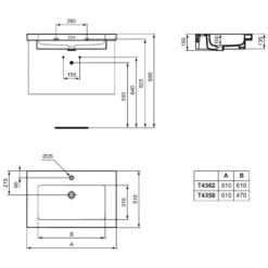 Ideal Standard Extra Möbelwaschtisch, 1 Hahnloch, 61 Cm -Ideal Standard ideal standard badkeramik extra moebelwaschtisch 1 6914208