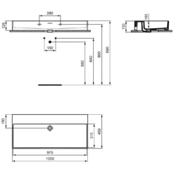 Ideal Standard Extra Waschtisch 100 Cm, Ohne Hahnloch, Mit Überlauf -Ideal Standard ideal standard badkeramik extra waschtisch 100 6913560