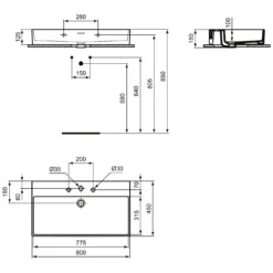 Ideal Standard Extra Waschtisch 80 Cm, 3 Hahnlöcher, Mit Überlauf 3 Ideal Standard Extra Waschtisch 80 Cm, 3 Hahnlöcher, Mit Überlauf -Ideal Standard ideal standard badkeramik extra waschtisch 80 6913539