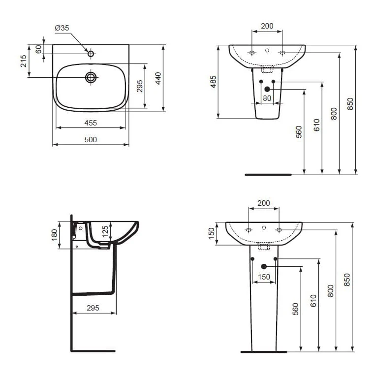 Ideal Standard i.life A Waschtisch 50 cm, 1 Hahnloch, mit Überlauf Ideal Standard I.life A Waschtisch 50 Cm, 1 Hahnloch, Mit Überlauf -Ideal Standard ideal standard badkeramik life waschtische 50 10693436