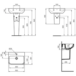 Ideal Standard I.life S Waschtisch 50 Cm, 1 Hahnloch, Mit Überlauf -Ideal Standard ideal standard badkeramik life waschtische 50 11044903