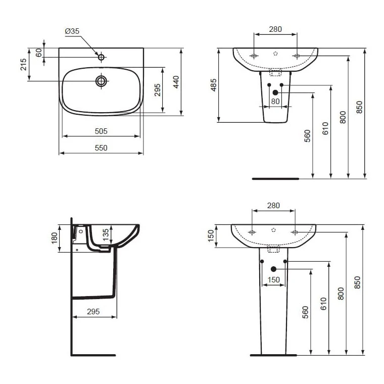 Ideal Standard i.life A Waschtisch 55 cm, 1 Hahnloch, mit Überlauf Ideal Standard I.life A Waschtisch 55 Cm, 1 Hahnloch, Mit Überlauf -Ideal Standard ideal standard badkeramik life waschtische 55 10693658