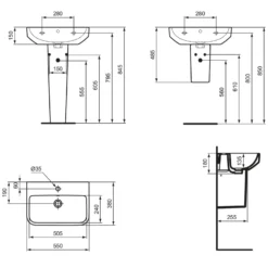 Ideal Standard I.life S Waschtisch 55 Cm, 1 Hahnloch, Mit Überlauf -Ideal Standard ideal standard badkeramik life waschtische 55 11044897