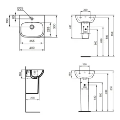 Ideal Standard I.life A Handwaschbecken 40 Cm, 1 Hahnloch, Mit Überlauf -Ideal Standard ideal standard badkeramik life waschtische handwaschbecken 10692437