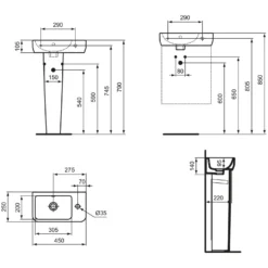 Ideal Standard I.life S Handwaschbecken 45 Cm, 1 Hahnloch Rechts, Mit Überlauf -Ideal Standard ideal standard badkeramik life waschtische handwaschbecken 11044909