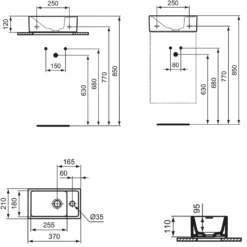 Ideal Standard I.life S Handwaschbecken 45 Cm, 1 Hahnloch, Ohne Überlauf 3 Ideal Standard I.life S Handwaschbecken 45 Cm, 1 Hahnloch, Ohne Überlauf -Ideal Standard ideal standard badkeramik life waschtische handwaschbecken 12139478