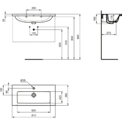Ideal Standard I.life S Möbelwaschtisch 81 Cm, 1 Hahnloch, Mit Überlauf 3 Ideal Standard I.life S Möbelwaschtisch 81 Cm, 1 Hahnloch, Mit Überlauf -Ideal Standard ideal standard badkeramik life waschtische moebelwaschtisch 11044924