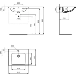 Ideal Standard I.life B Möbelwaschtisch 61 Cm, 1 Hahnloch, Mit Überlauf -Ideal Standard ideal standard badkeramik life waschtische moebelwaschtisch 12049130