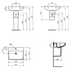 Ideal Standard I.life B Waschtisch 55 Cm, 1 Hahnloch, Mit Überlauf -Ideal Standard ideal standard badkeramik life waschtische wachtisch 10984312