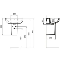 Ideal Standard I.life S Wandsäule Für Waschtische -Ideal Standard ideal standard badkeramik life waschtische wandsaeule 11044972