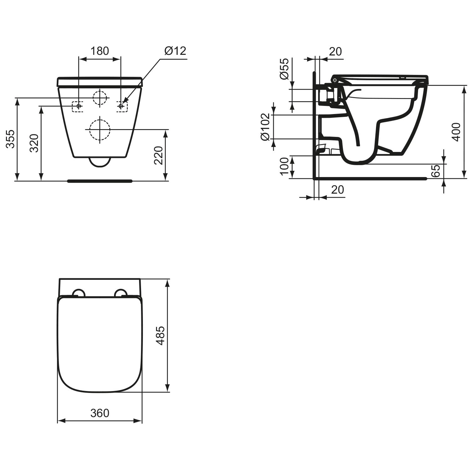 Ideal Standard i.life S WC-Paket mit WC-Sitz Ideal Standard I.life S WC-Paket Mit WC-Sitz -Ideal Standard ideal standard badkeramik life wcs paket 11044966