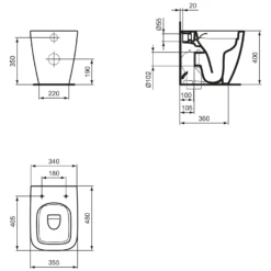 Ideal Standard I.life S Standtiefspül-WC Eckig Ohne Spülrand -Ideal Standard ideal standard badkeramik life wcs standtiefspuel 11044951