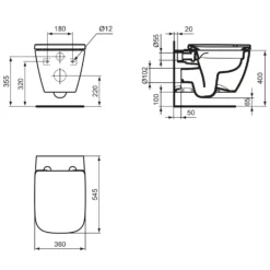 Ideal Standard I.life B Wandtiefspül-WC Paket Ohne Spülrand -Ideal Standard ideal standard badkeramik life wcs wandtiefspuel 10985650