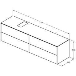Ideal Standard Conca WTU 200 X 50,5 Cm, Mit Ausschnitt Wählbar, 4 Auszüge -Ideal Standard ideal standard badmoebel conca waschtisch unterschraenke 7022895