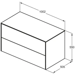 Ideal Standard Conca WTU 100 X 50,5 Cm, Ohne Ausschnitt, 2 Auszüge -Ideal Standard ideal standard badmoebel conca waschtisch unterschraenke 7022940