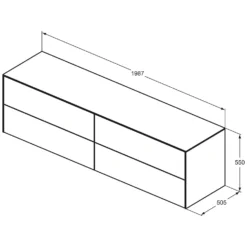 Ideal Standard Conca WTU 200 X 50,5 Cm, Ohne Ausschnitt, 4 Auszüge -Ideal Standard ideal standard badmoebel conca waschtisch unterschraenke 7022949