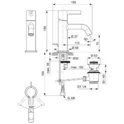 Ideal Standard Conca Waschtischpaket 100 X 49,5 Cm, Mit Hahnloch, Mit Spiegel, 1 Auszug -Ideal Standard ideal standard badmoebel conca waschtischpakete 80 7118031