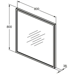 Ideal Standard Conca Spiegel Quadratisch 80 Cm, Mit Beleuchtung -Ideal Standard ideal standard badspiegel conca quadratisch 80 7039377