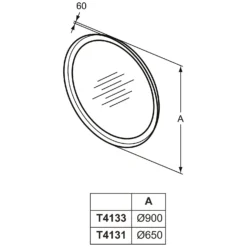 Ideal Standard Conca Spiegel Rund 90 Cm, Mit Ambientelicht Und Metallrahmen -Ideal Standard ideal standard badspiegel conca rund 90 7039389