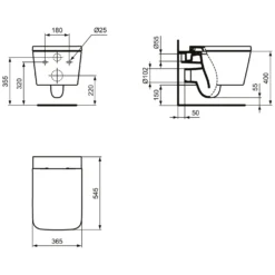 Ideal Standard Blend Wandtiefspül-WC Square Mit AquaBlade -Ideal Standard ideal standard blend wc wandtiefspuel square 3918199