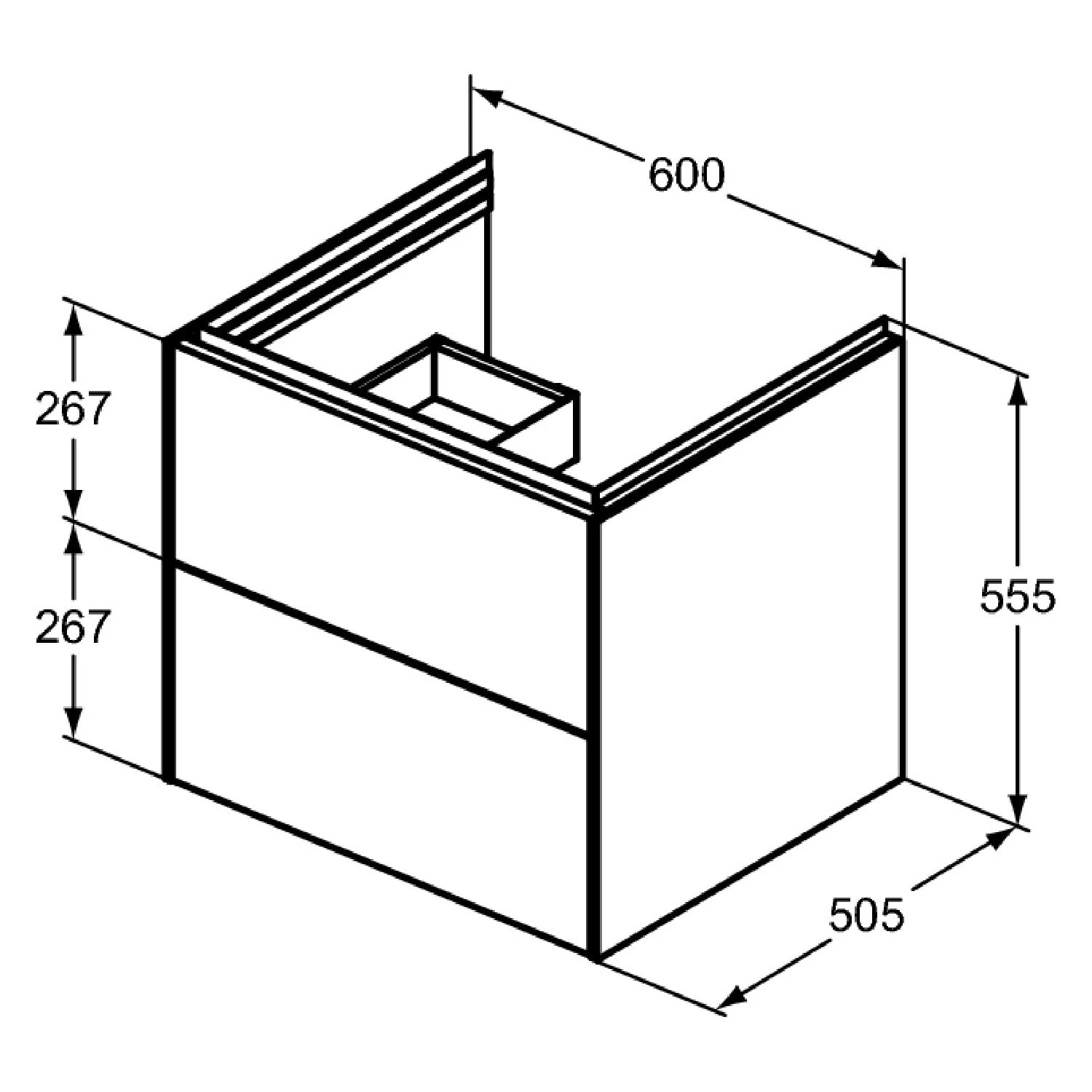 Ideal Standard Conca WT-Unterschrank, 2 Auszüge, 60cm Ideal Standard Conca WT-Unterschrank, 2 Auszüge, 60cm -Ideal Standard ideal standard conca waschtisch unterschraenke wt 4992509