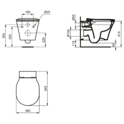 Ideal Standard Connect Air Wand-WC Randlos -Ideal Standard ideal standard connect air wc wand 5450276
