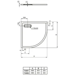Ideal Standard Ultra Flat New Viertelkreis-Brausewanne 80 X 80 Cm -Ideal Standard ideal standard duschwannen ultra flat new 4260823