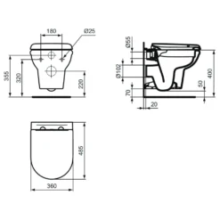Ideal Standard Exacto Wand-WC-Kombipaket -Ideal Standard ideal standard exacto wand wc kombipaket 4718702
