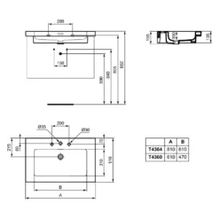 Ideal Standard Extra Möbelwaschtisch, 3 Hahnlöcher, 81 Cm -Ideal Standard ideal standard extra moebelwaschtisch 3 hahnloecher 4992464