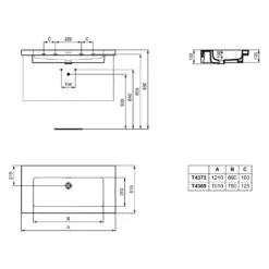 Ideal Standard Extra Möbelwaschtisch, Ohne Hahnloch, 121 Cm -Ideal Standard ideal standard extra moebelwaschtisch ohne hahnloch 4992752