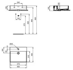 Ideal Standard Extra Waschtisch 50 Cm, 1 Hahnloch, Mit Überlauf, Geschliffen 3 Ideal Standard Extra Waschtisch 50 Cm, 1 Hahnloch, Mit Überlauf, Geschliffen -Ideal Standard ideal standard extra waschtisch 50 cm 5731612