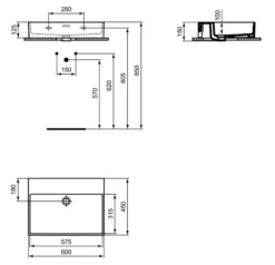 Ideal Standard Extra Waschtisch 60 Cm, Ohne Hahnloch, Mit Überlauf, Geschliffen -Ideal Standard ideal standard extra waschtisch 60 cm 5731627
