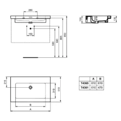 Ideal Standard Extra Möbelwaschtisch, Ohne Hahnloch, 61 Cm -Ideal Standard ideal standard extra waschtisch ohne hahnloch 4992452