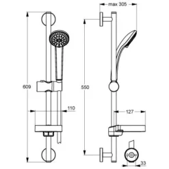 Ideal Standard Idealrain S3 Brausekombination 60 Cm