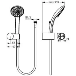 Ideal Standard Idealrain S3 Handbrause-Set Mit 3-Funktionshandbrause