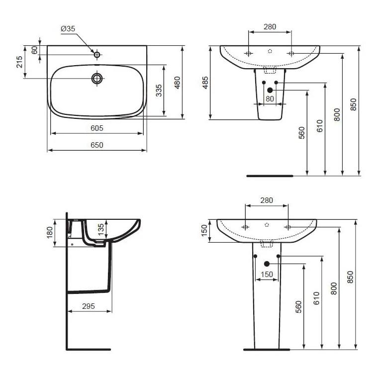 Ideal Standard i.life A Waschtisch 65 cm, 1 Hahnloch, mit Überlauf Ideal Standard I.life A Waschtisch 65 Cm, 1 Hahnloch, Mit Überlauf -Ideal Standard ideal standard life waschtische 65 cm 5808274
