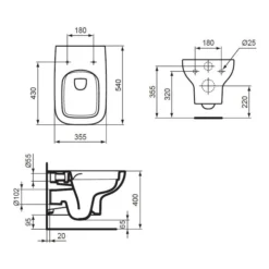 Ideal Standard I.life A Wandtiefspül-WC Eckig Ohne Spülrand 3 Ideal Standard I.life A Wandtiefspül-WC Eckig Ohne Spülrand -Ideal Standard ideal standard life wcs wandtiefspuel eckig 5838190