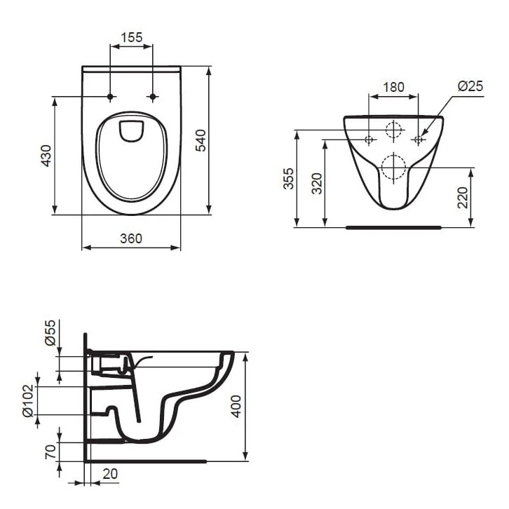 Ideal Standard i.life A Wandtiefspül-WC rund ohne Spülrand Ideal Standard I.life A Wandtiefspül-WC Rund Ohne Spülrand -Ideal Standard ideal standard life wcs wandtiefspuel ohne 5809177
