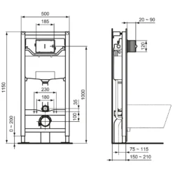 Ideal Standard ProSys Vorwand-Paket, WC-Element, WC RimLS Mit IP Connect Und Platte Oleas M1 -Ideal Standard ideal standard prosys vorwand installationselemente paket 7117866