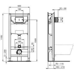 Ideal Standard ProSys Vorwand-Paket, WC-Element, WC Mit IP Connect Air Und Betätigungsplatte Oleas M1 4 Ideal Standard ProSys Vorwand-Paket, WC-Element, WC Mit IP Connect Air Und Betätigungsplatte Oleas M1 -Ideal Standard ideal standard prosys vorwand installationselemente paket 7117875