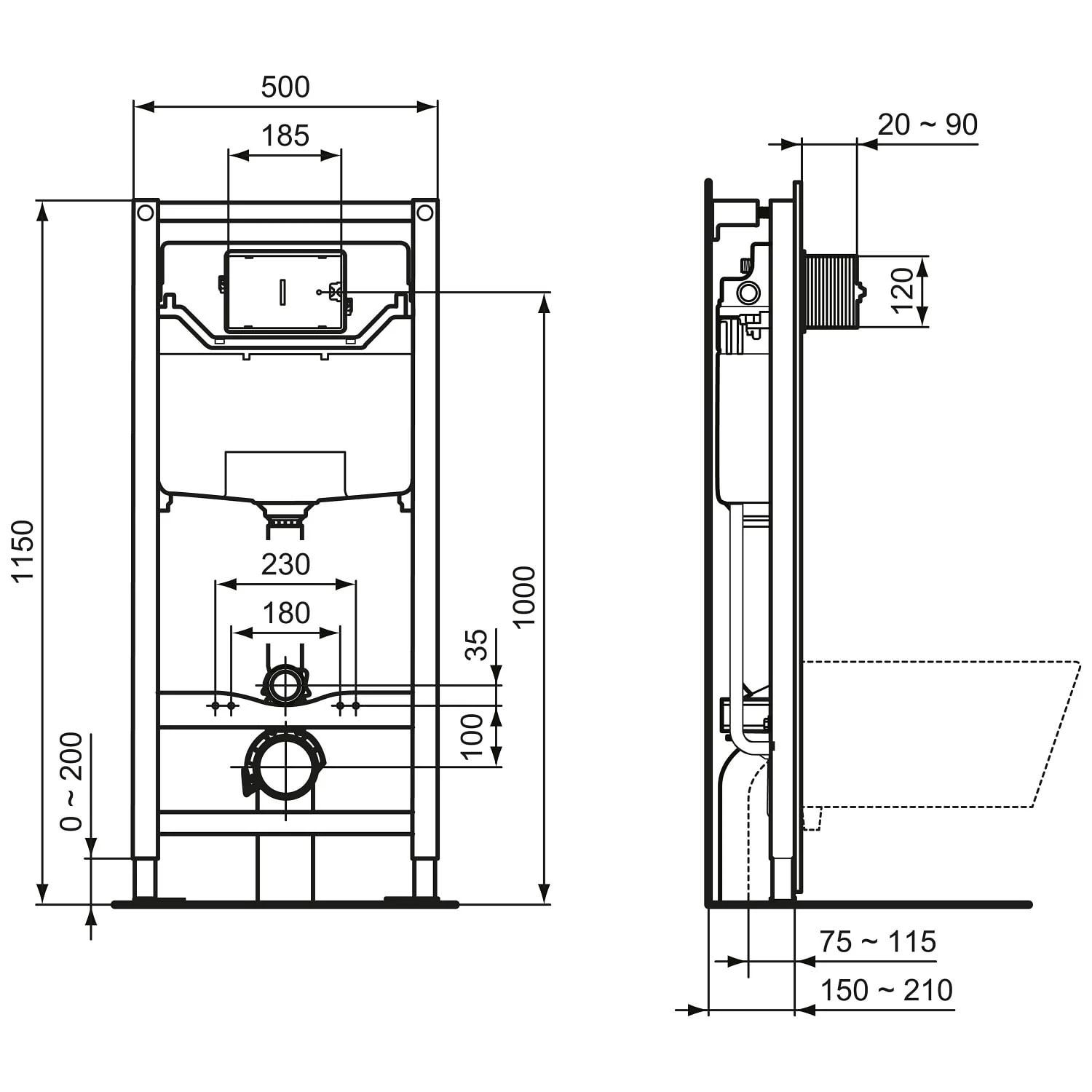 Ideal Standard ProSys Vorwand-Paket, WC-Element, WC mit IP Connect Air und Betätigungsplatte Oleas M1 Ideal Standard ProSys Vorwand-Paket, WC-Element, WC Mit IP Connect Air Und Betätigungsplatte Oleas M1 -Ideal Standard ideal standard prosys vorwand installationselemente paket 7117875