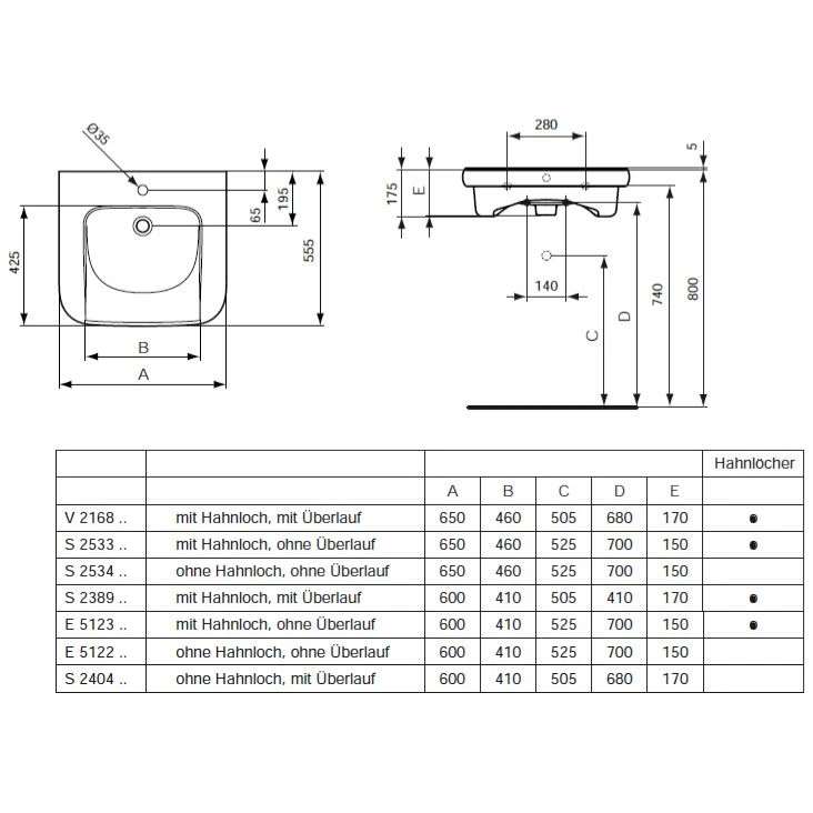 Ideal Standard Contour 21 Waschtisch unterfahrbar 60 x 55,5 cm, mit 1 Hahnloch Ideal Standard Contour 21 Waschtisch Unterfahrbar 60 X 55,5 Cm, Mit 1 Hahnloch -Ideal Standard ideal standard serie contour 21 waschtisch 623745