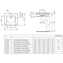 Ideal Standard Contour 21 Waschtisch Unterfahrbar 65 X 55,5 Cm, Mit 1 Hahnloch