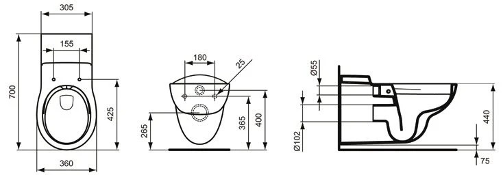 Ideal Standard Contour 21 Wandtiefspülklosett barrierefrei ohne Spülrand Ideal Standard Contour 21 Wandtiefspülklosett Barrierefrei Ohne Spülrand -Ideal Standard ideal standard serie contour 21 wc 491453