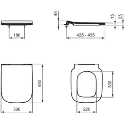 Ideal Standard I.life B Wandtiefspül-WC Ohne Spülrand Mit WC-Sitz Sandwich -Ideal Standard marken ideal standard badkeramik i life b wcs 12324257
