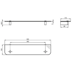 Ideal Standard Connect Glasablage, 50cm